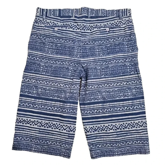 International Male Blue Aztec Print Cotton Shorts 36 90s Y2K Boho Preppy Vintage - Picture 5 of 7